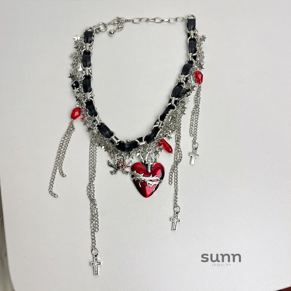 Vivian Thorn Heart Tassel Necklace [Z3YRLNMV]