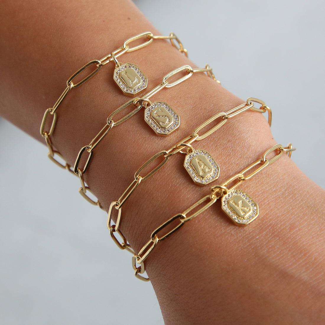 Vy Initial Paperclip Bracelet [MGVMZZMD]