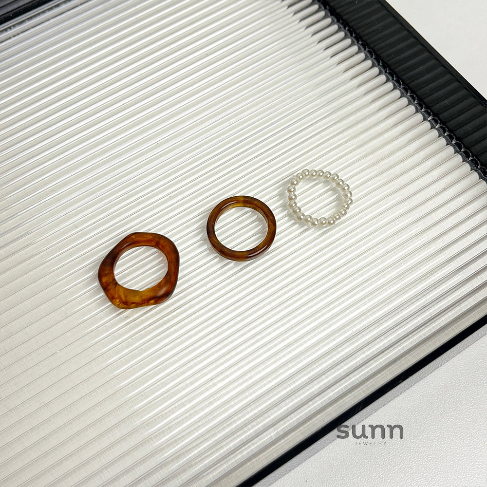 Wanda Resin Ring Set [QSQO62BU]