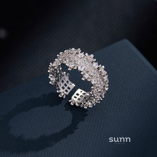 Wednesday Pearl Zircon Open Ring [OG0KG74D]