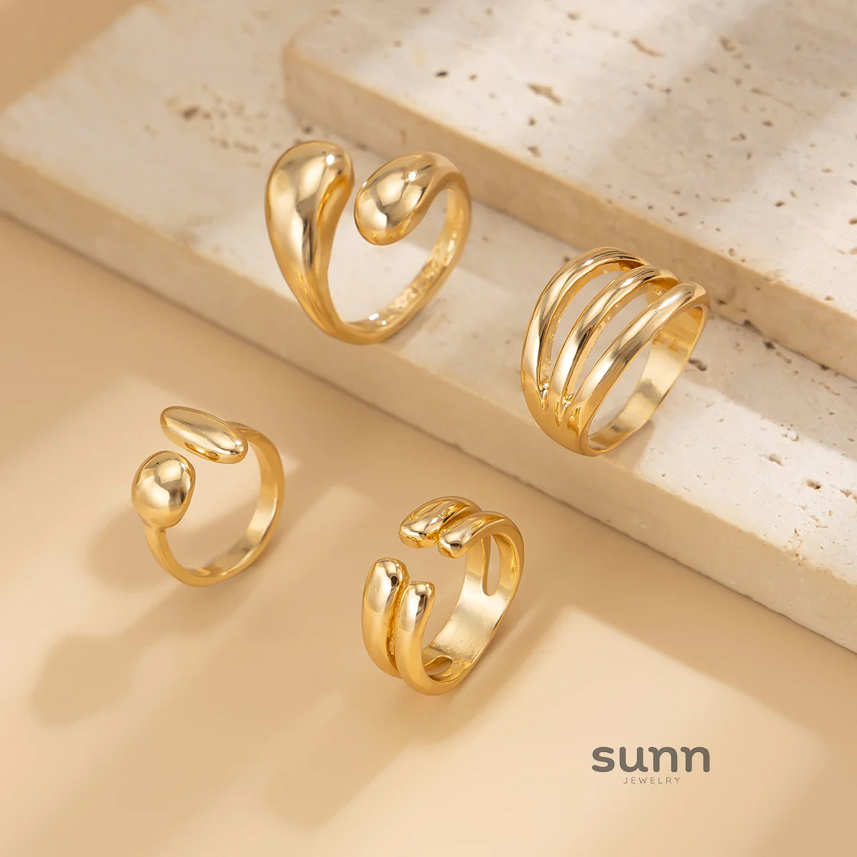Wednesday Waterdrop Ring Set