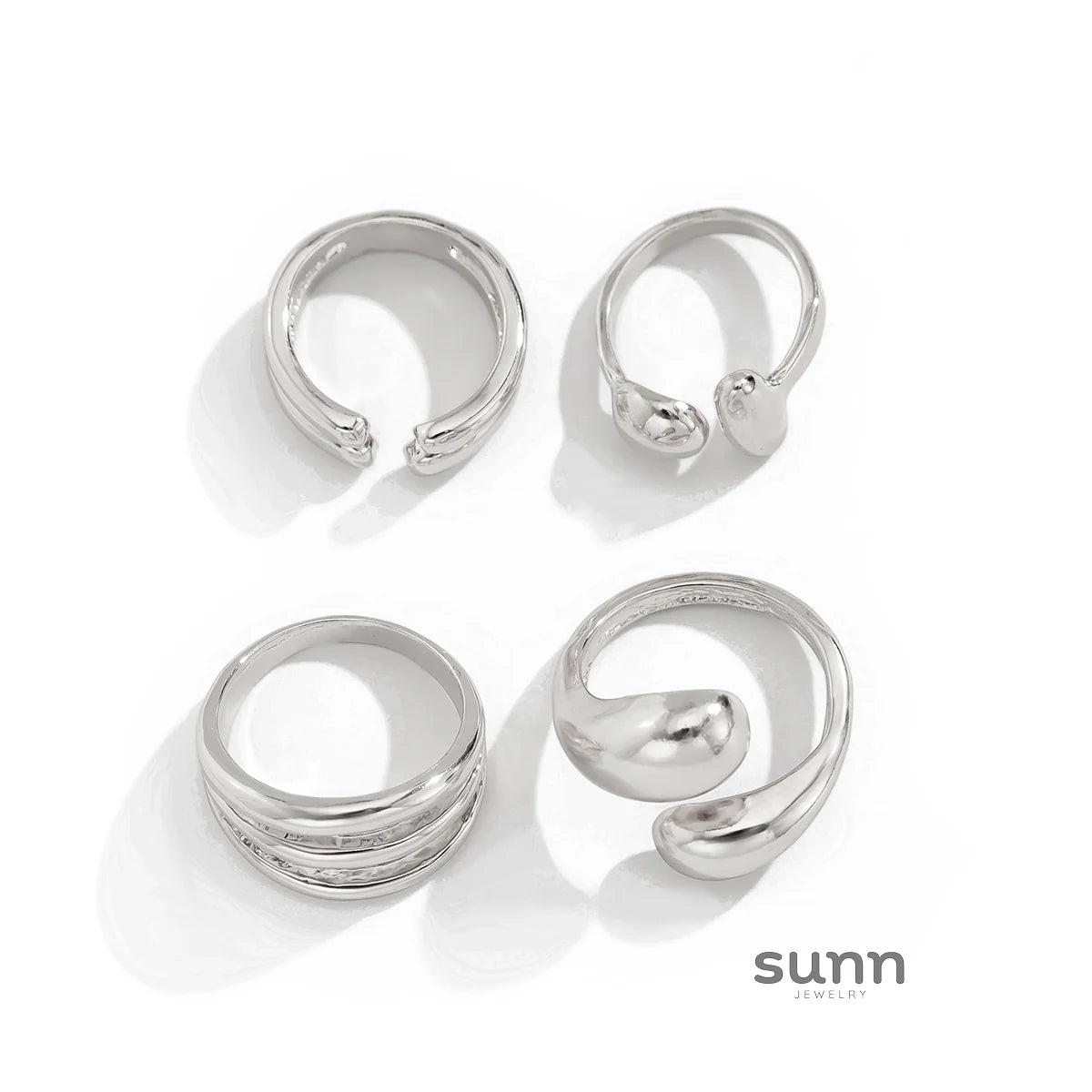Wednesday Waterdrop Ring Set