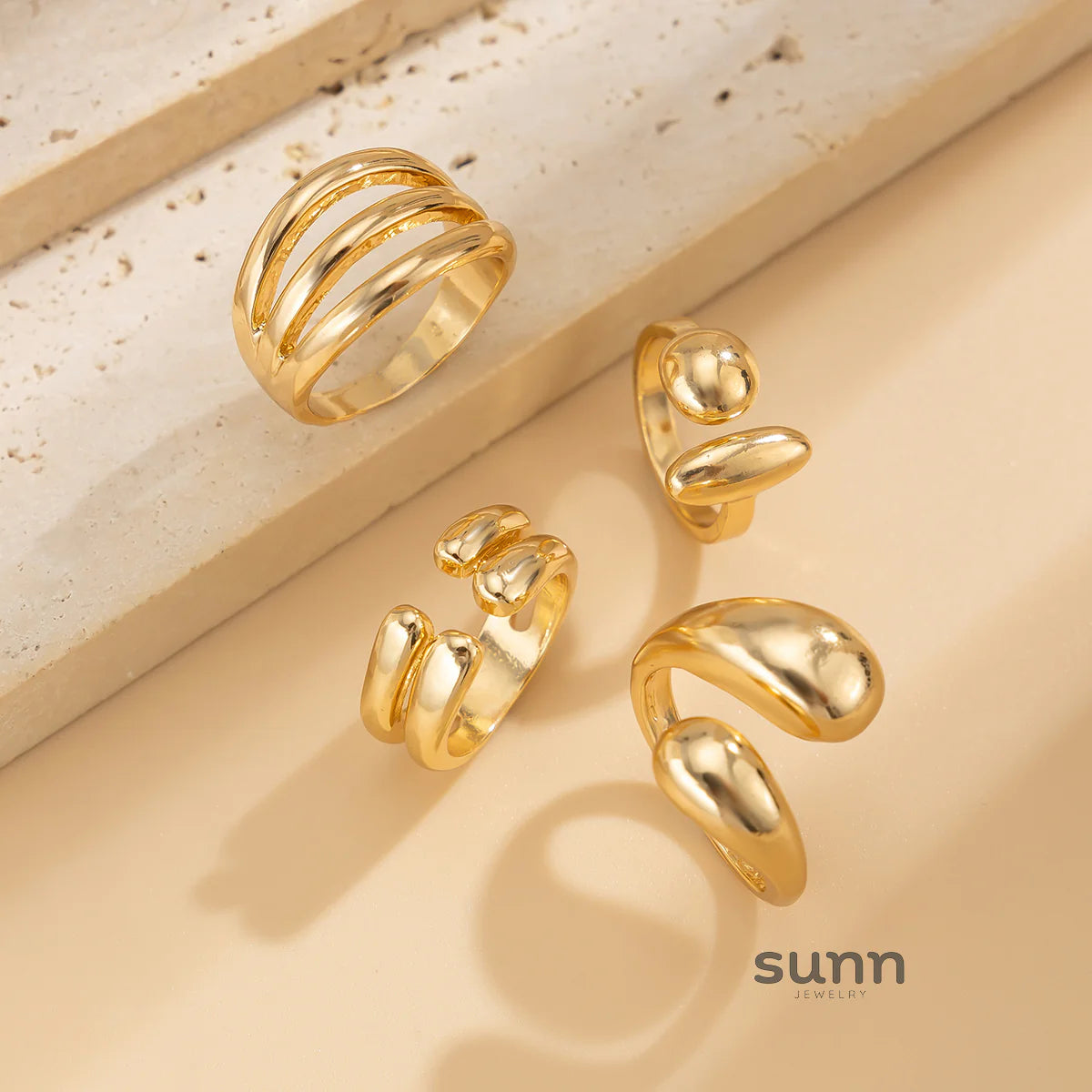 Wednesday Waterdrop Ring Set
