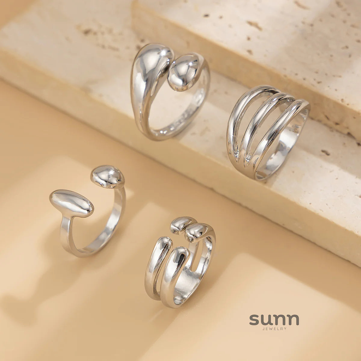 Wednesday Waterdrop Ring Set