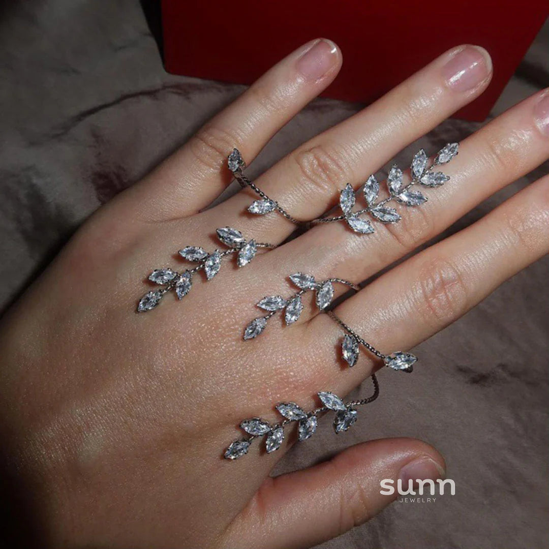 Wesley Zircon Leaf Stacking Ring