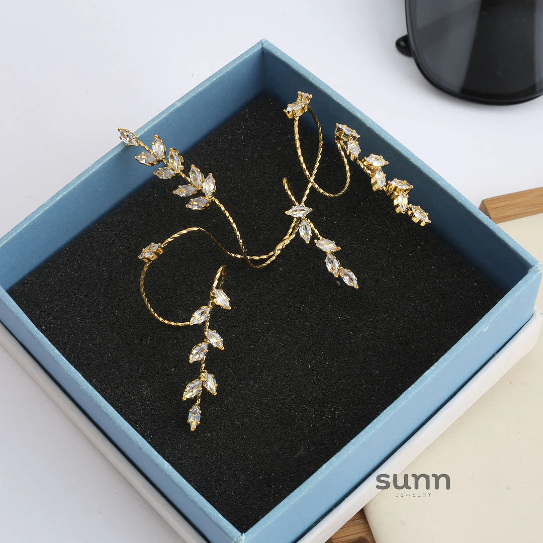 Wesley Zircon Leaf Stacking Ring
