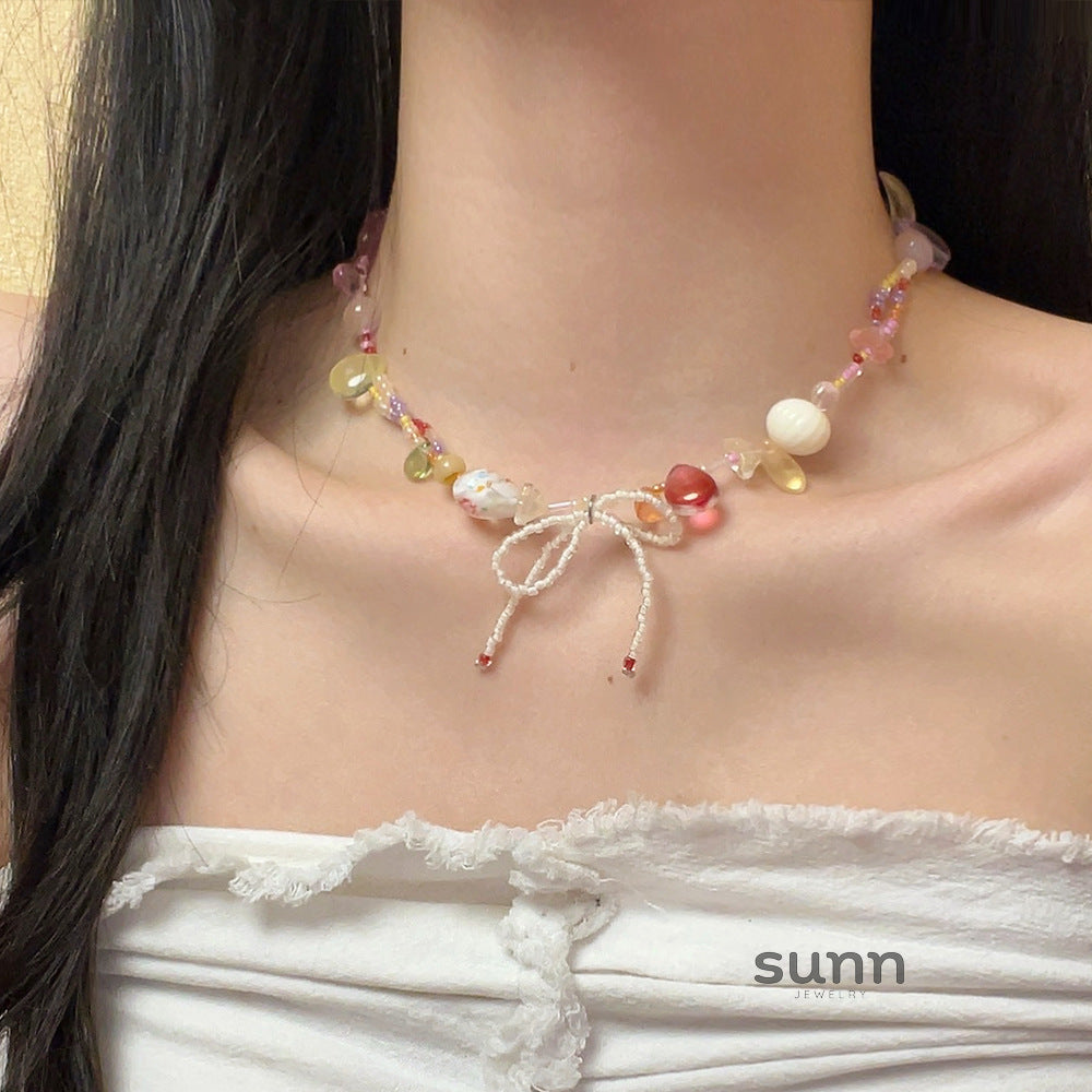 Westlyn Colorful Beaded Bow Necklace [BWRCMO0O]
