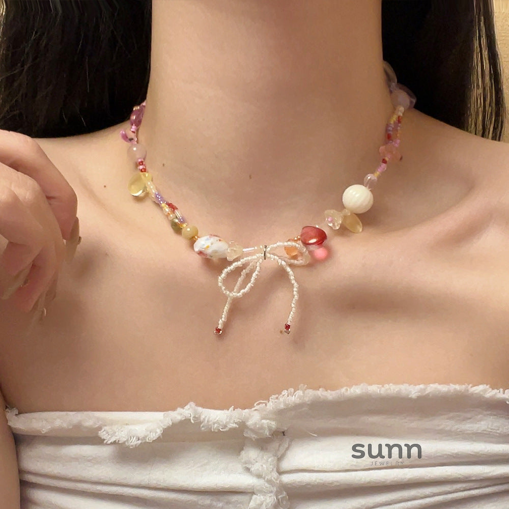 Westlyn Colorful Beaded Bow Necklace [0KVHRWJ8]