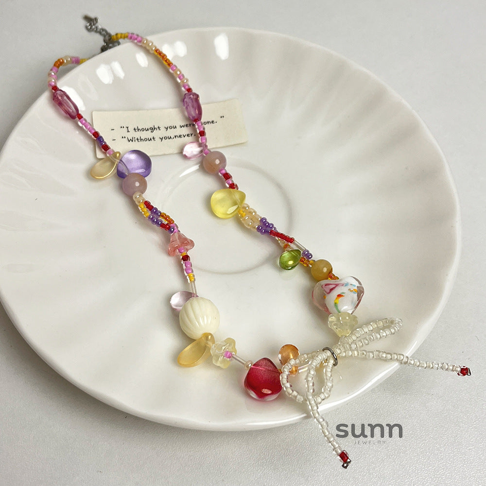 Westlyn Colorful Beaded Bow Necklace [4YYOTVAH]