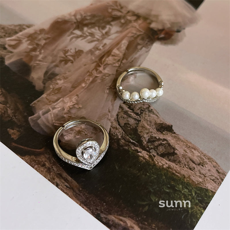 Westlynn Crown Pearl Ring Set [721I2O0E]