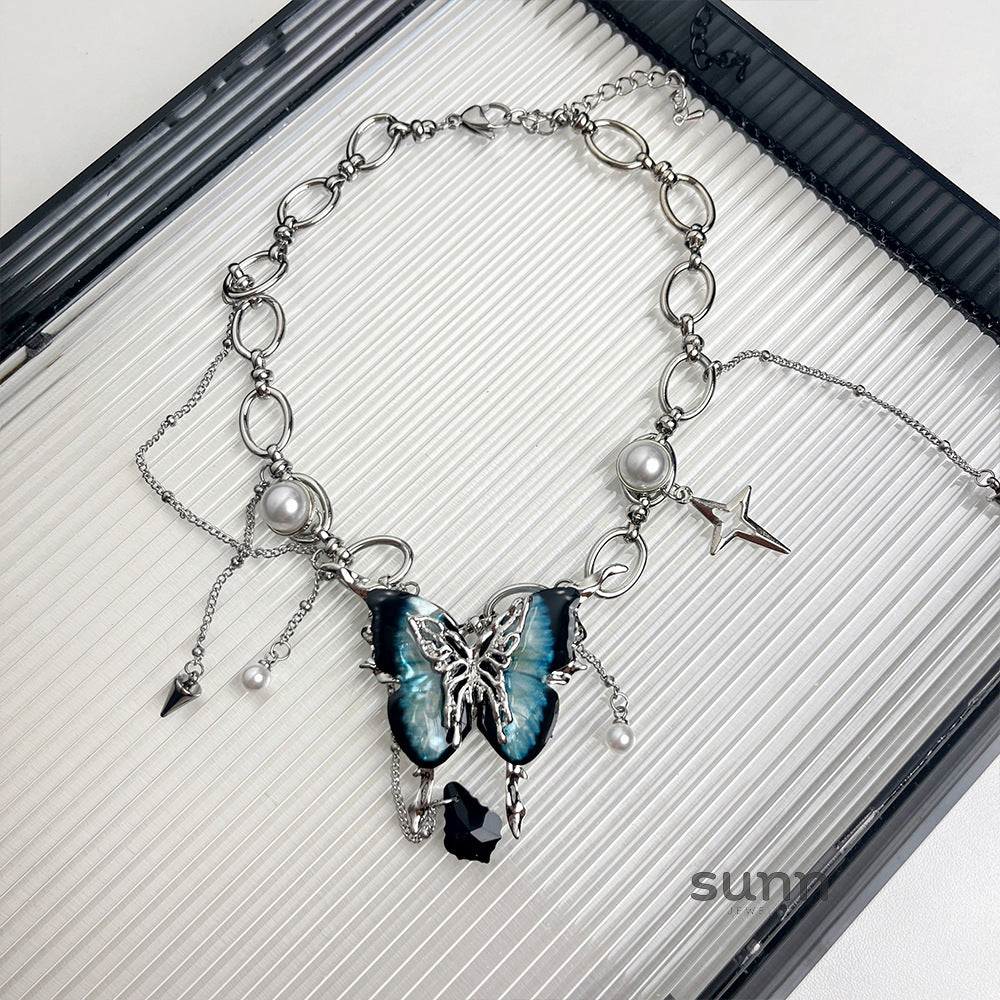 Whitlee Crystal Butterfly Choker