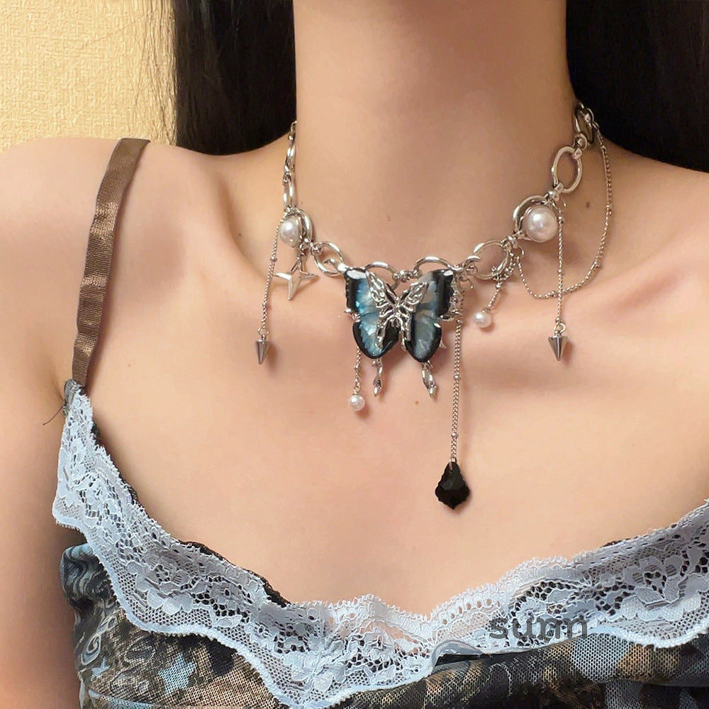 Whitlee Crystal Butterfly Choker