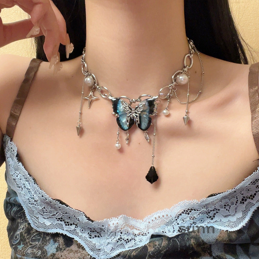 Whitlee Crystal Butterfly Choker