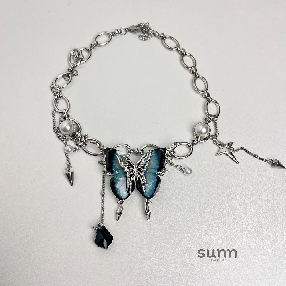 Whitlee Crystal Butterfly Choker
