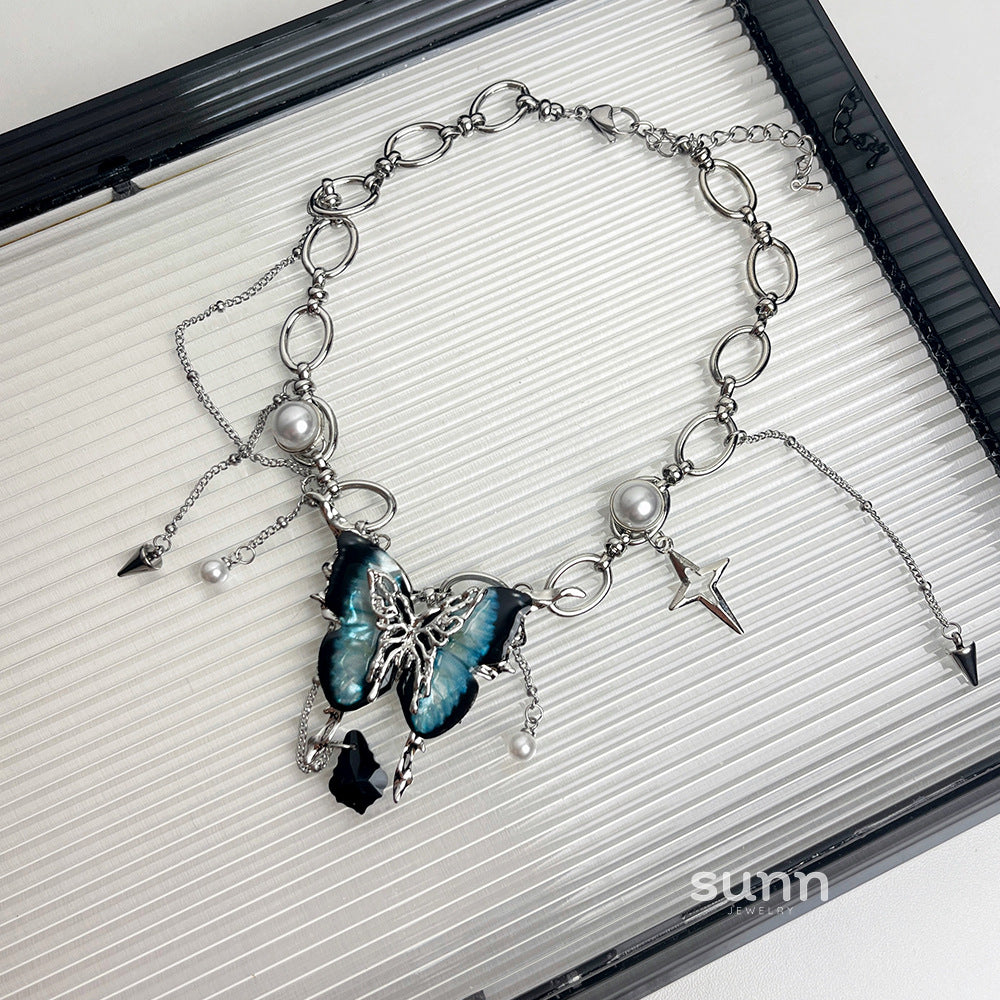 Whitlee Crystal Butterfly Choker