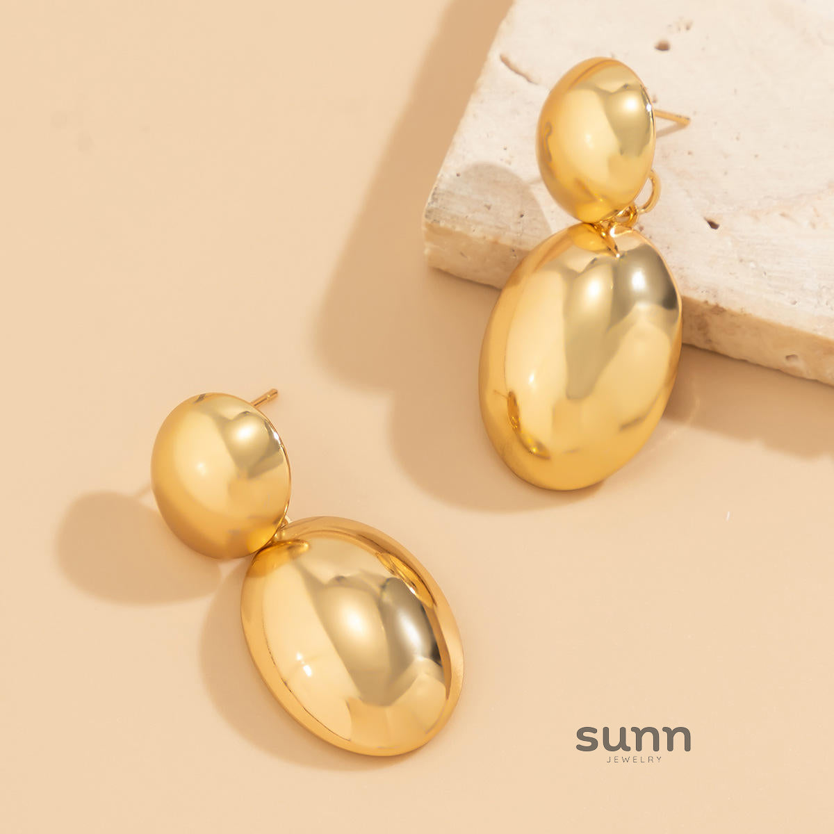 Whitlee Geometric Bean Drop Earrings [IHFPCEPF]