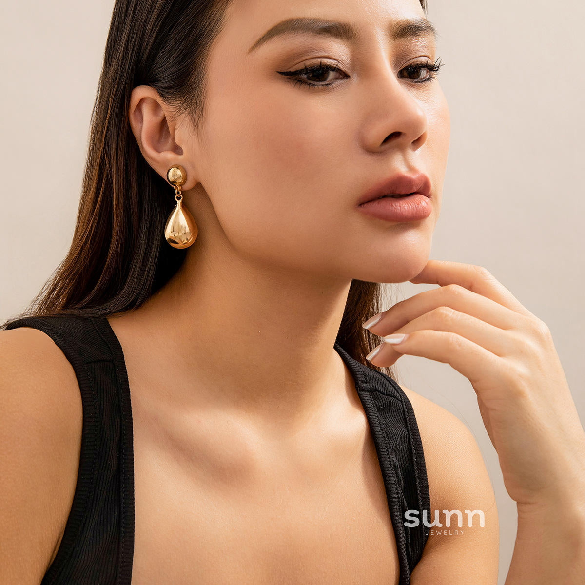Whitlee Geometric Bean Drop Earrings [XJFJ17IT]