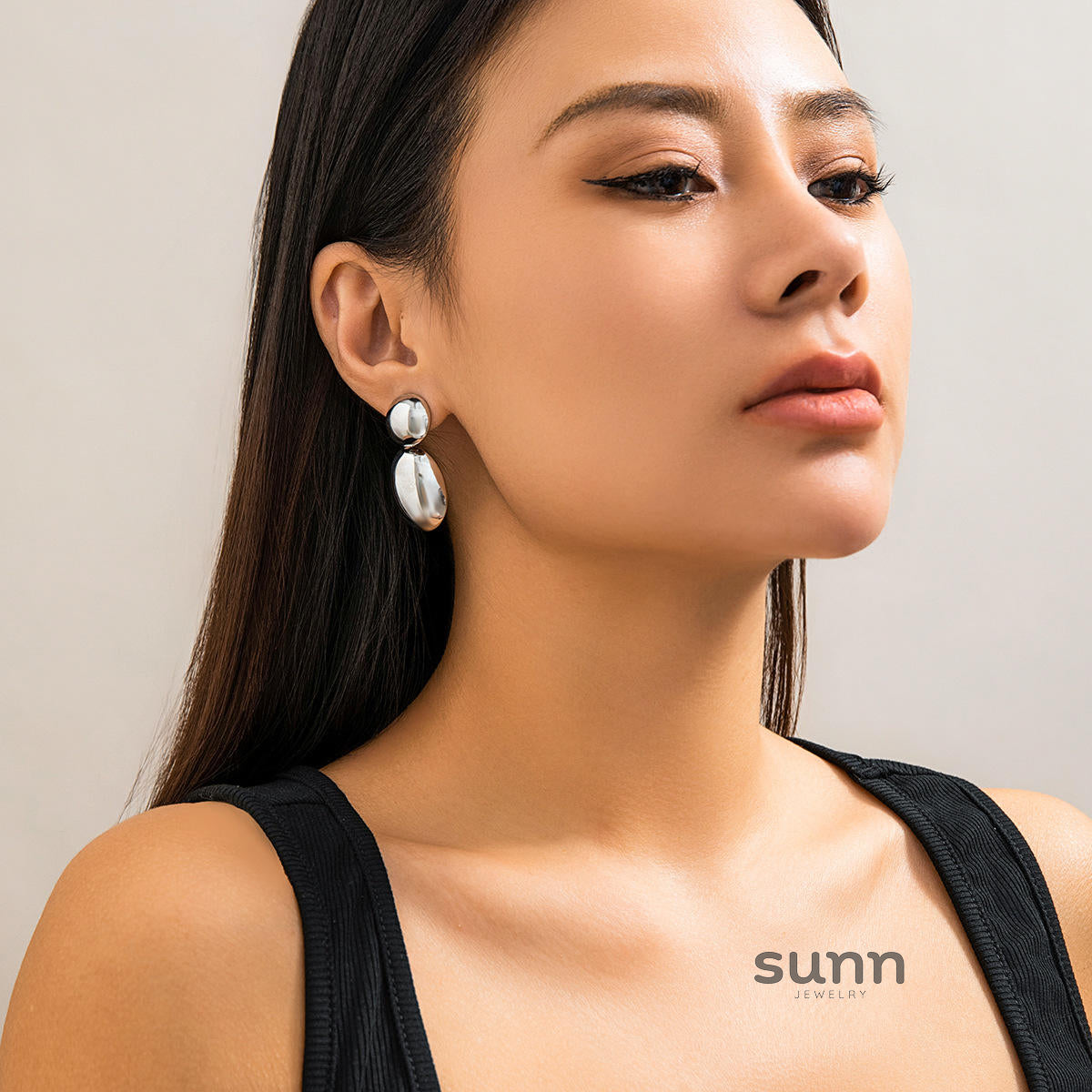 Whitlee Geometric Bean Drop Earrings [LBQ8CLV4]