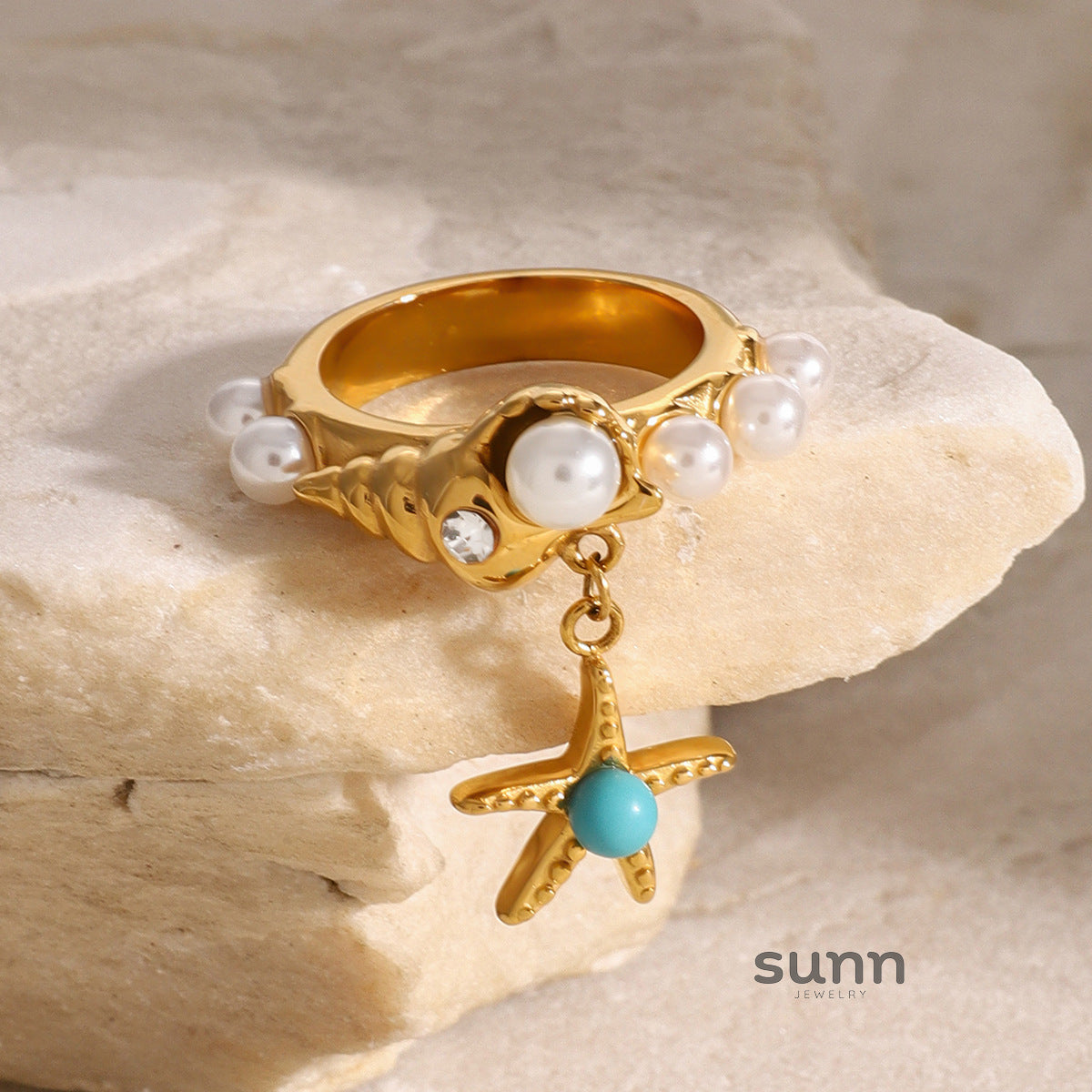 Whitney Pearl Starfish Ring [CGA0T69D]