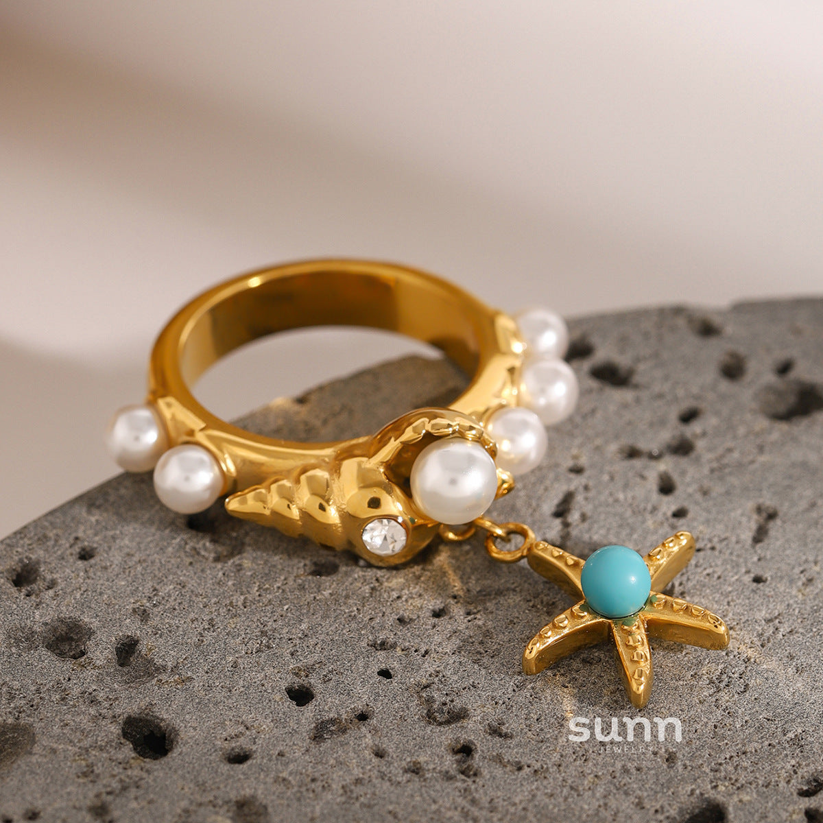 Whitney Pearl Starfish Ring [4KF74JT6]
