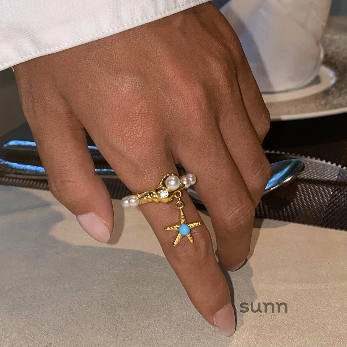 Whitney Pearl Starfish Ring [OZ2QZKJJ]
