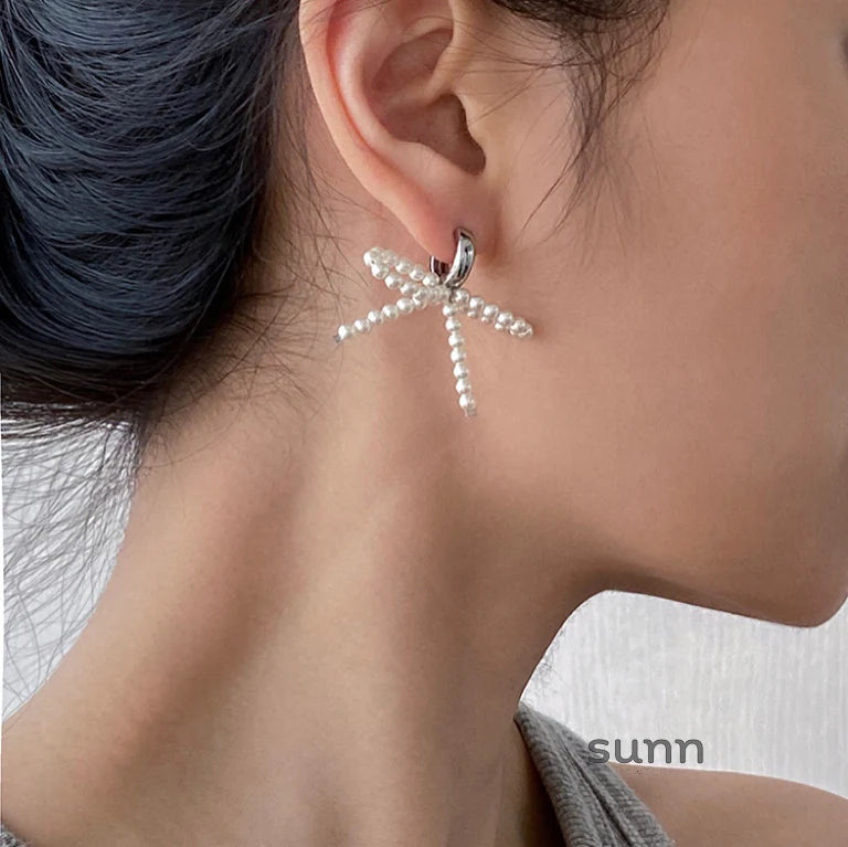 Wilhelmina Pearl Bow Earrings