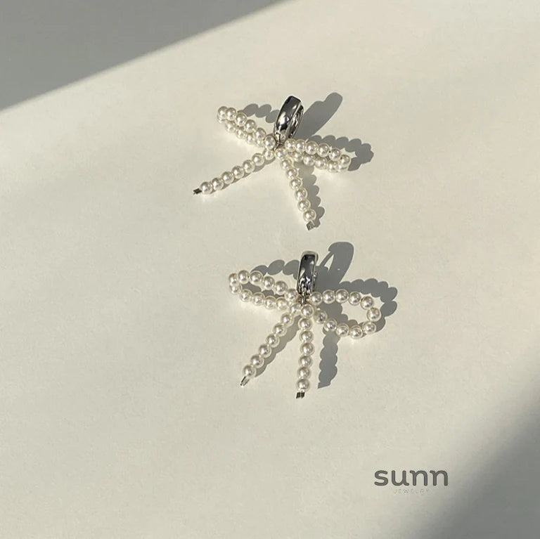 Wilhelmina Pearl Bow Earrings