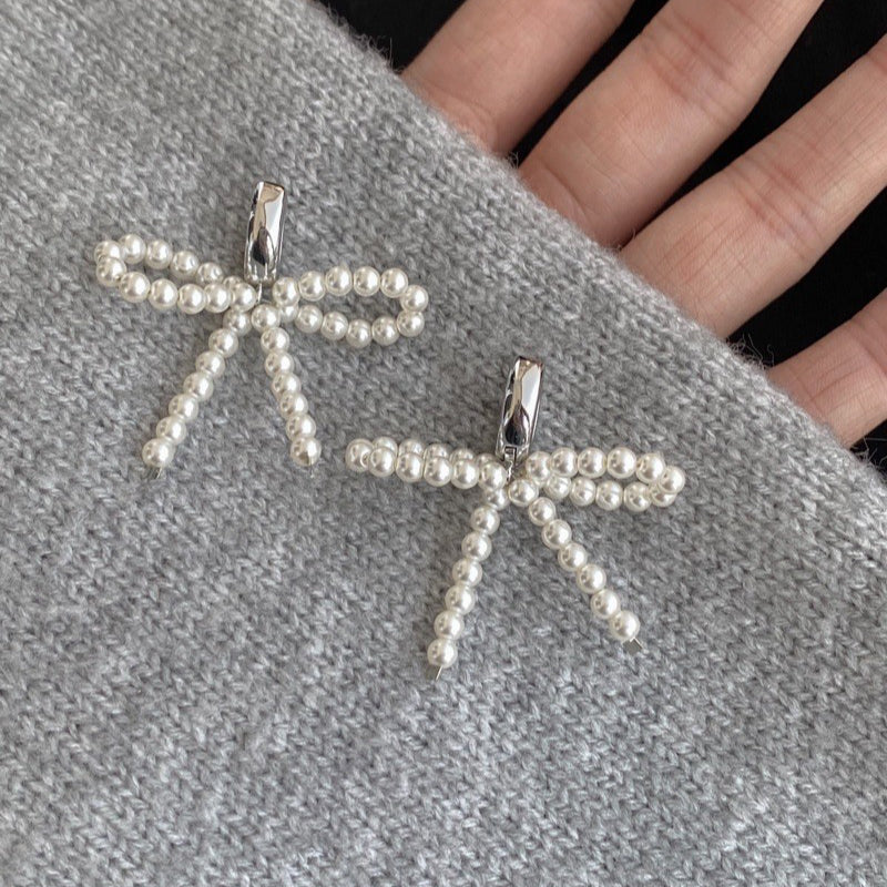 Wilhelmina Pearl Bow Earrings
