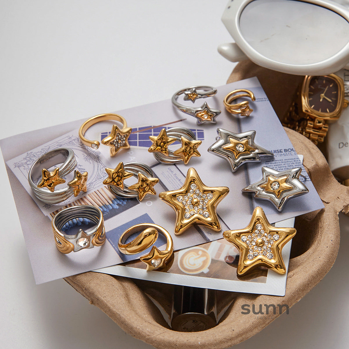 Willamina Starburst Stacking Ring [ESNQAULE]