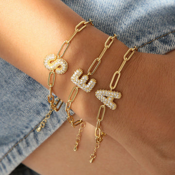 Willow Bubble Initial Bracelet [44P719W5]