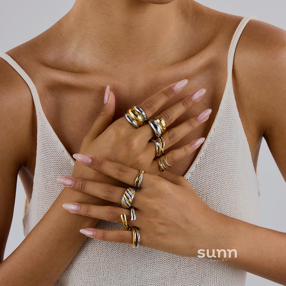Wisdom Modern Geometric Ring [U8LC6F50]