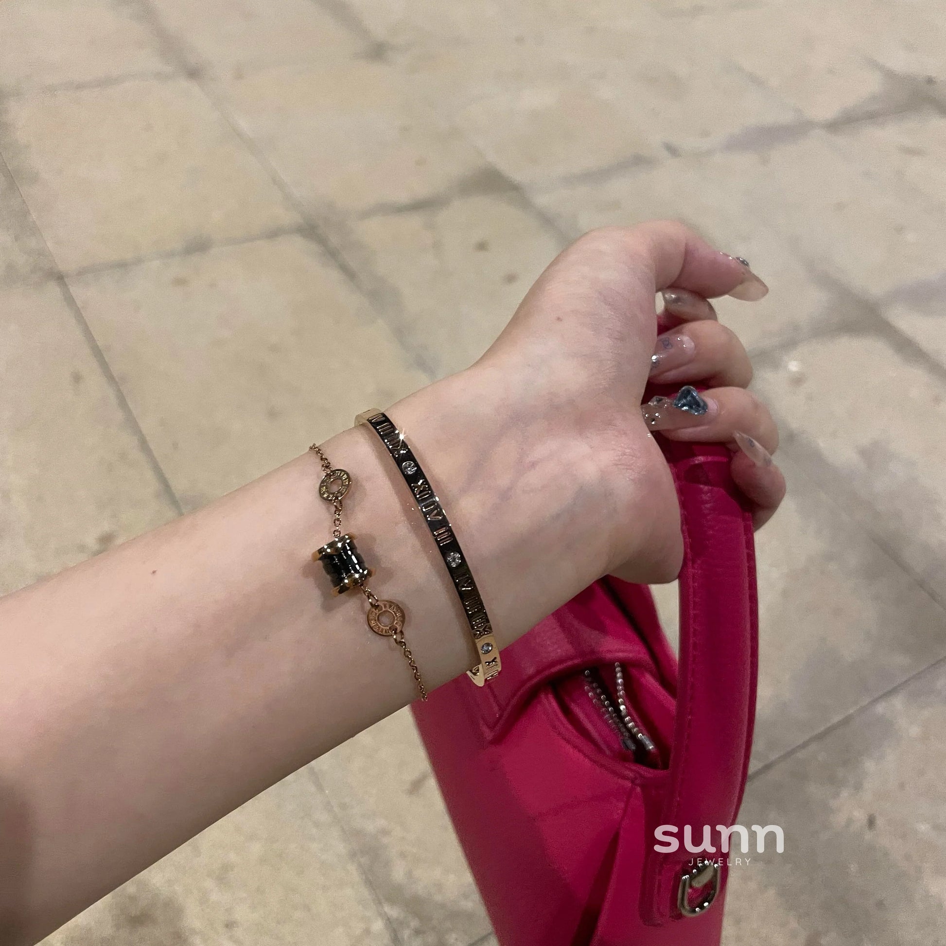 Wrenley Rose Gold Roman Bracelet