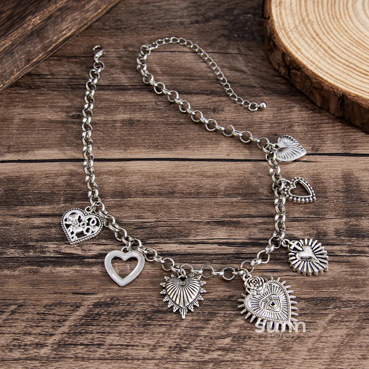 Xandria Hollow Heart Tassel Necklace