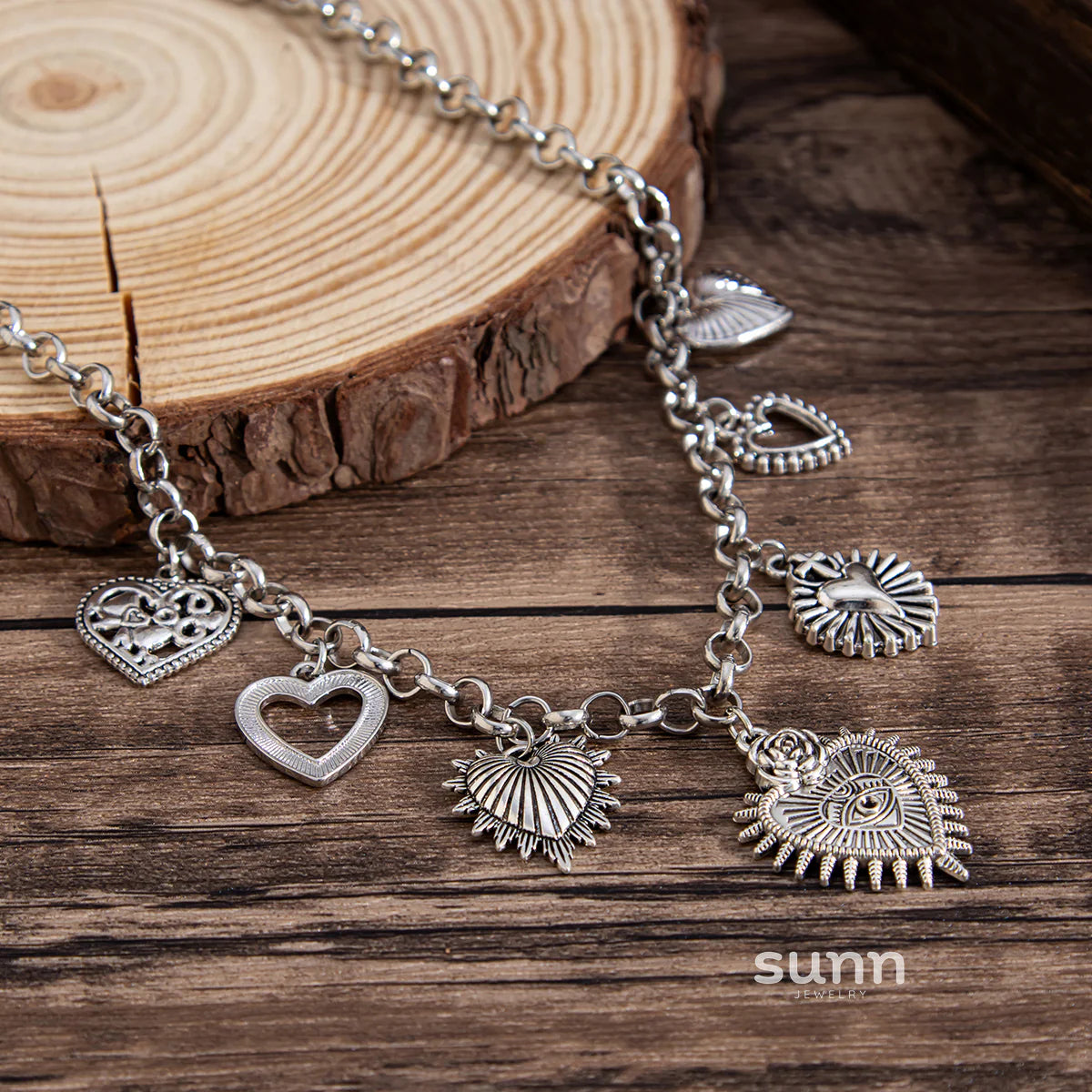 Xandria Hollow Heart Tassel Necklace
