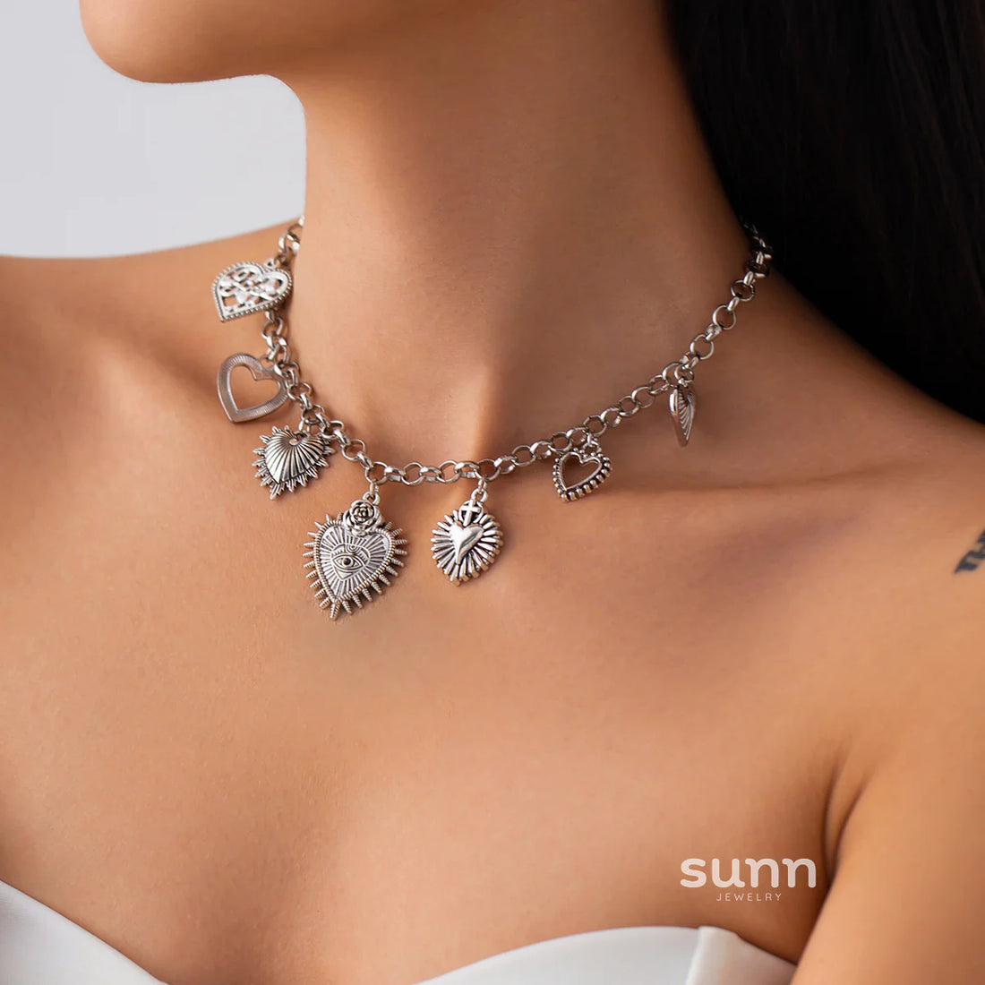 Xandria Hollow Heart Tassel Necklace