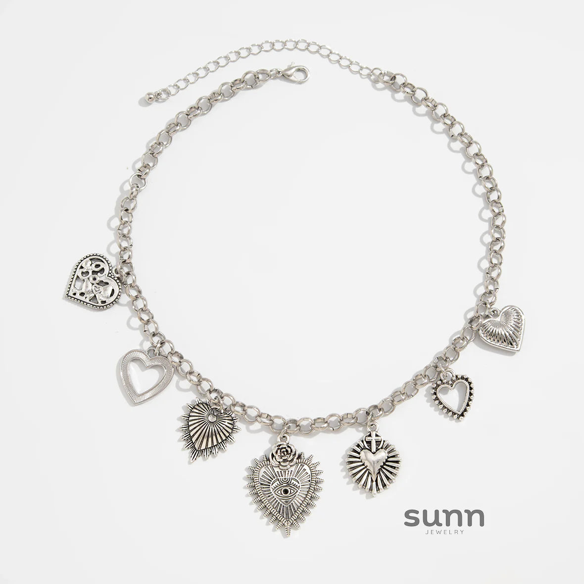 Xandria Hollow Heart Tassel Necklace