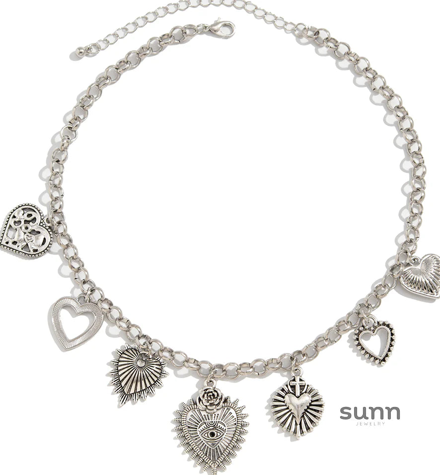 Xandria Hollow Heart Tassel Necklace