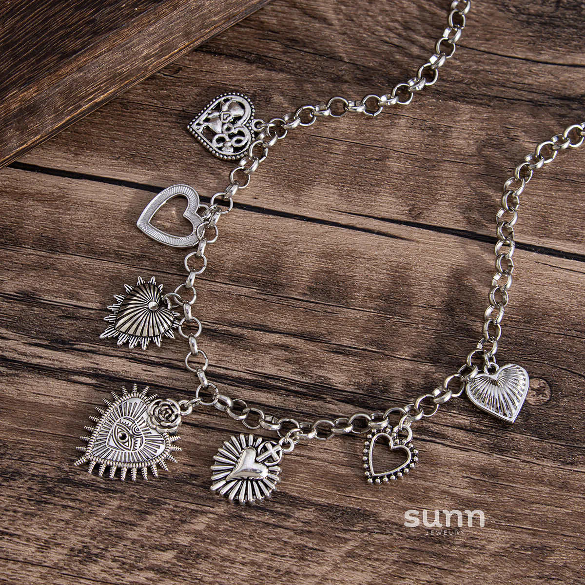 Xandria Hollow Heart Tassel Necklace