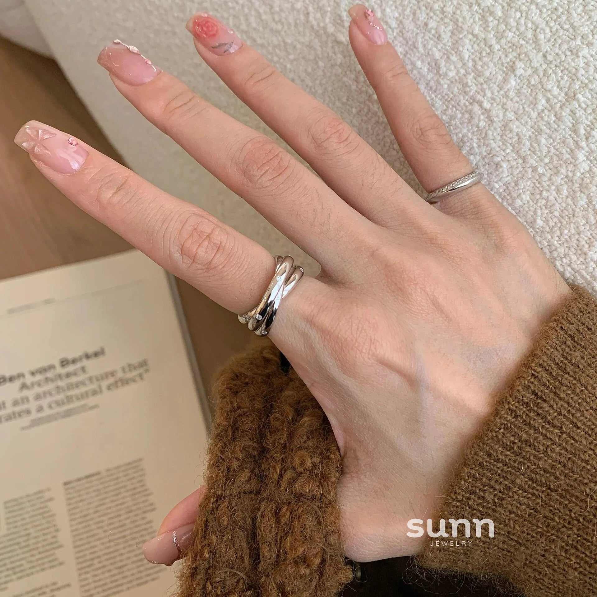 Xenia Triple Layered Ring