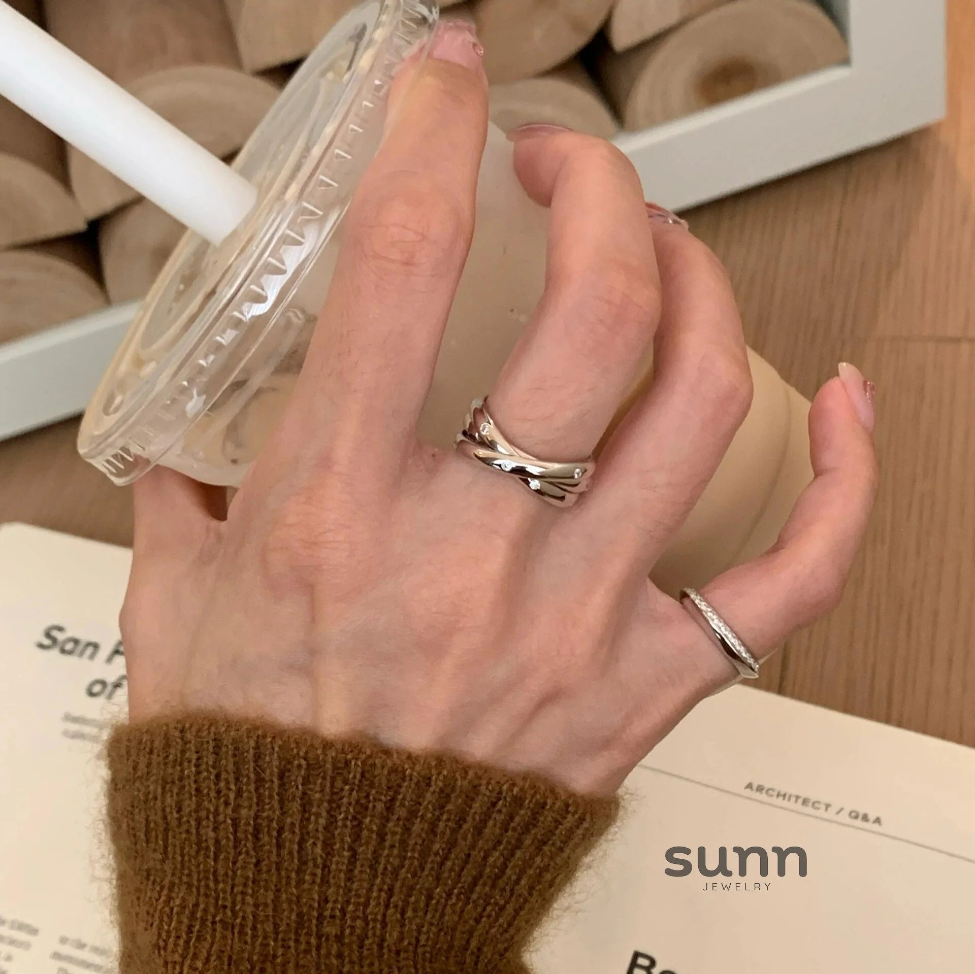 Xenia Triple Layered Ring