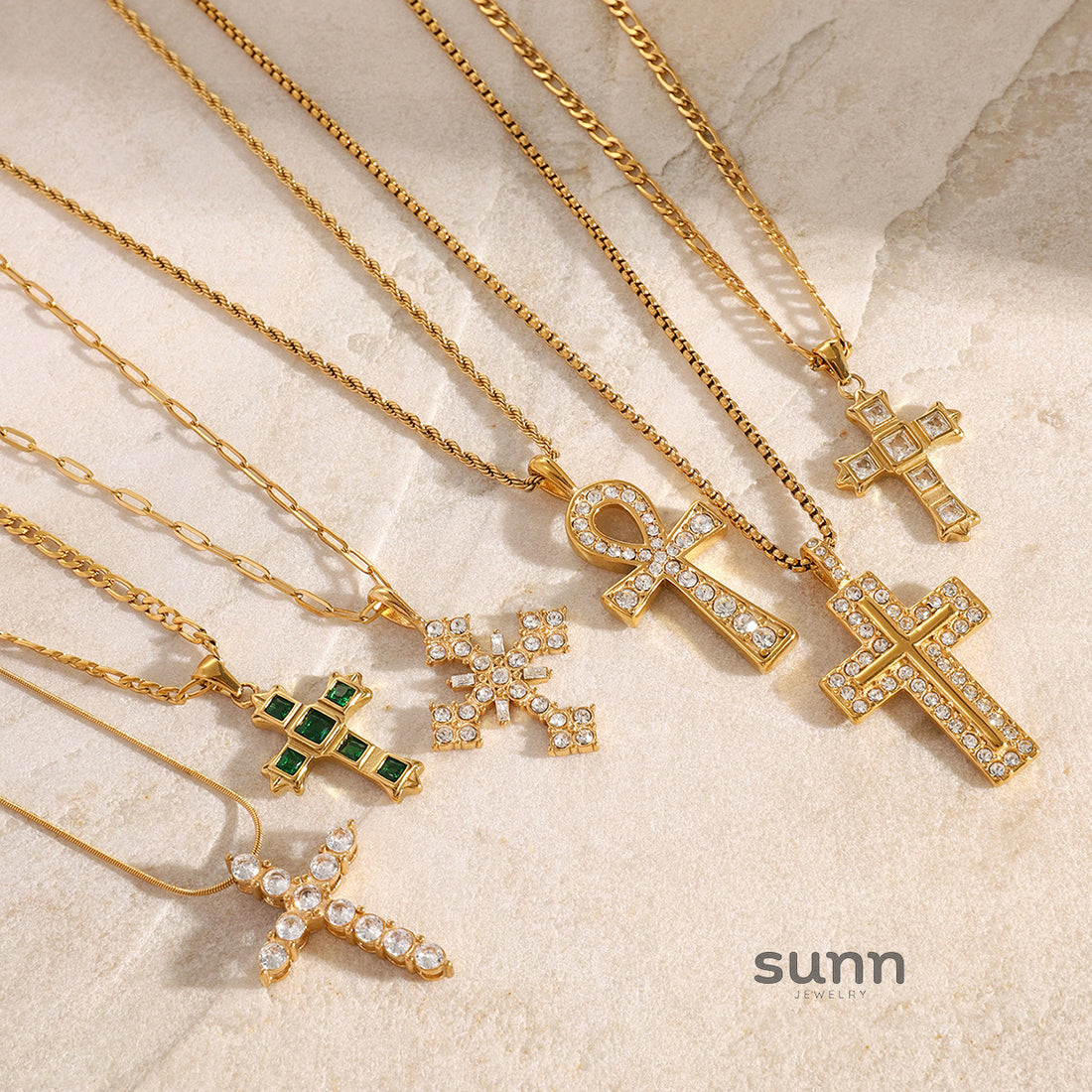 Xia Cross Earring Necklace Set [REYYIGKV]
