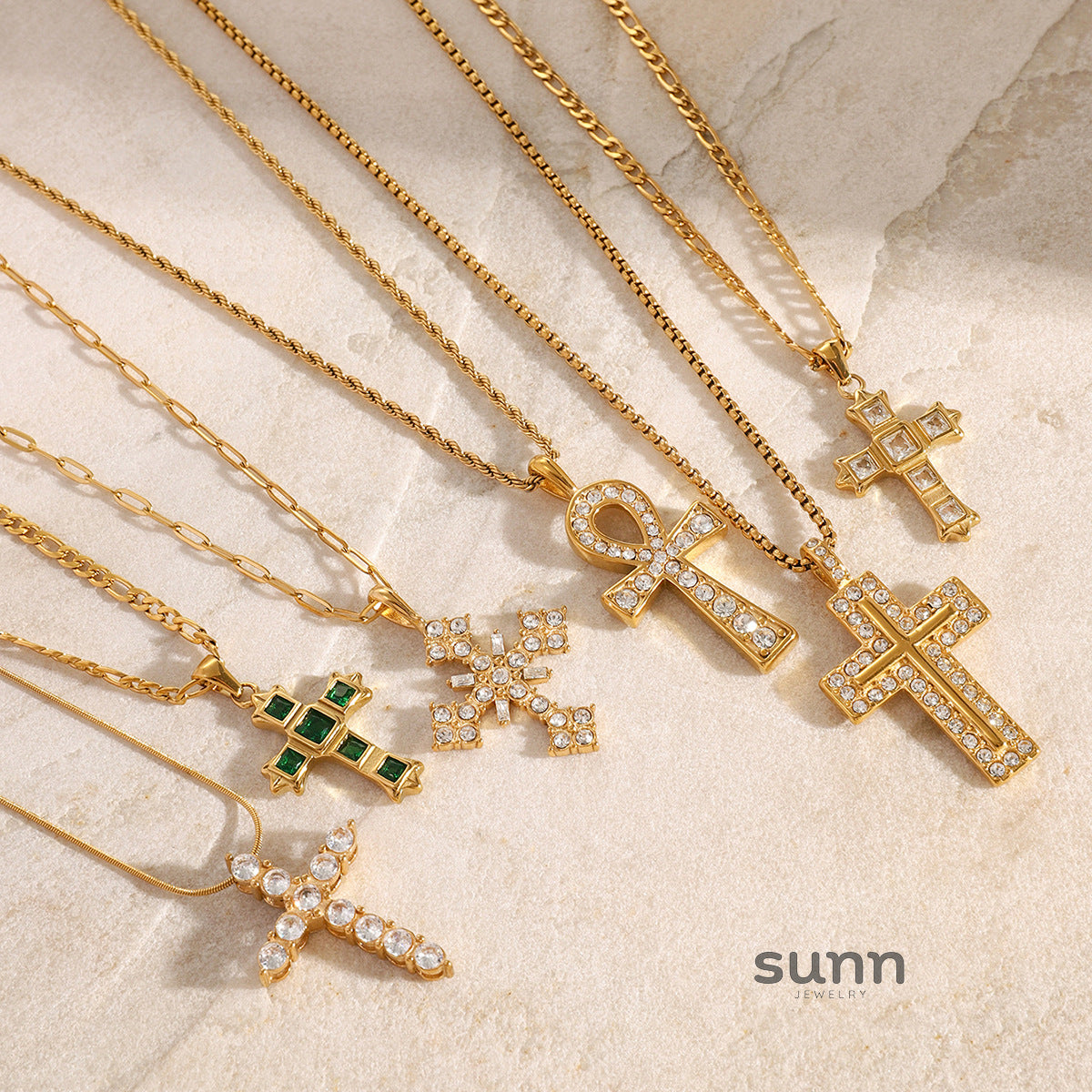 Xia Cross Earring Necklace Set [N3HRN5AM]