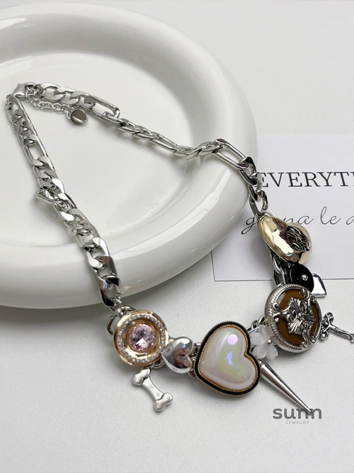Ximenna Button Heart Necklace
