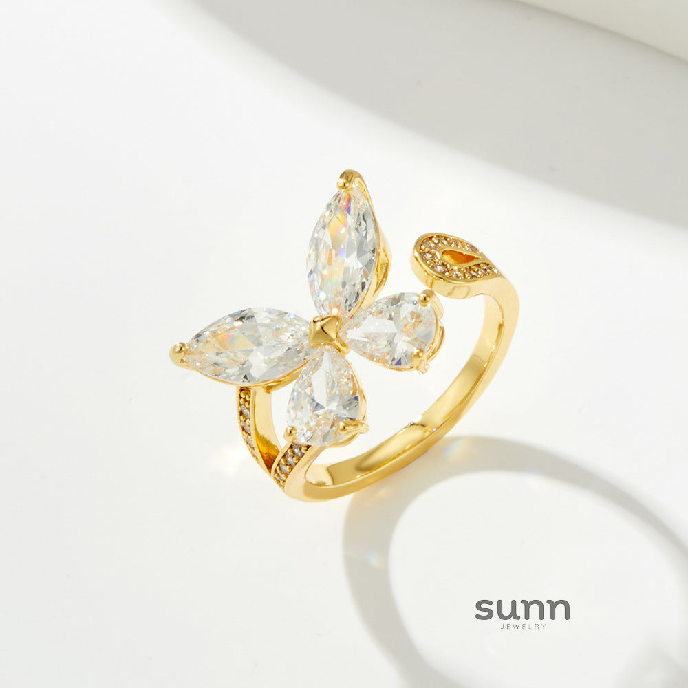 Ximenna Zircon Butterfly Ring [A65CJ6CM]
