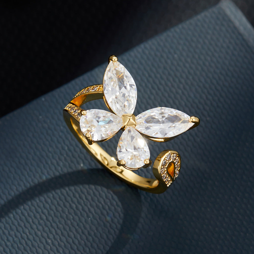 Ximenna Zircon Butterfly Ring [U3Y6TKTK]