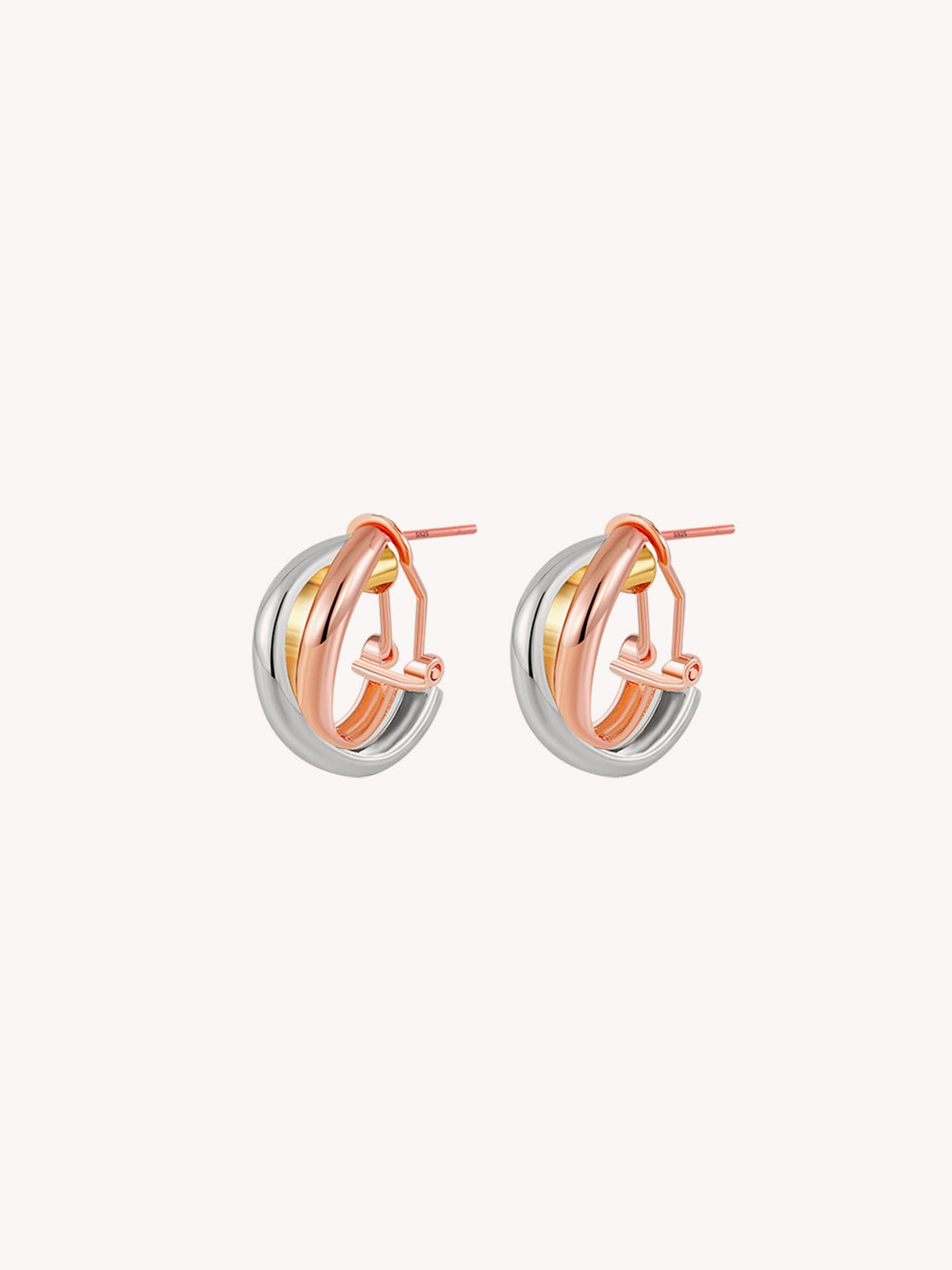 Xiomara Tri-Color Stud Earrings [YC1GQQRD]