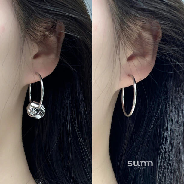Xitlaly Knotted Hoop Earrings
