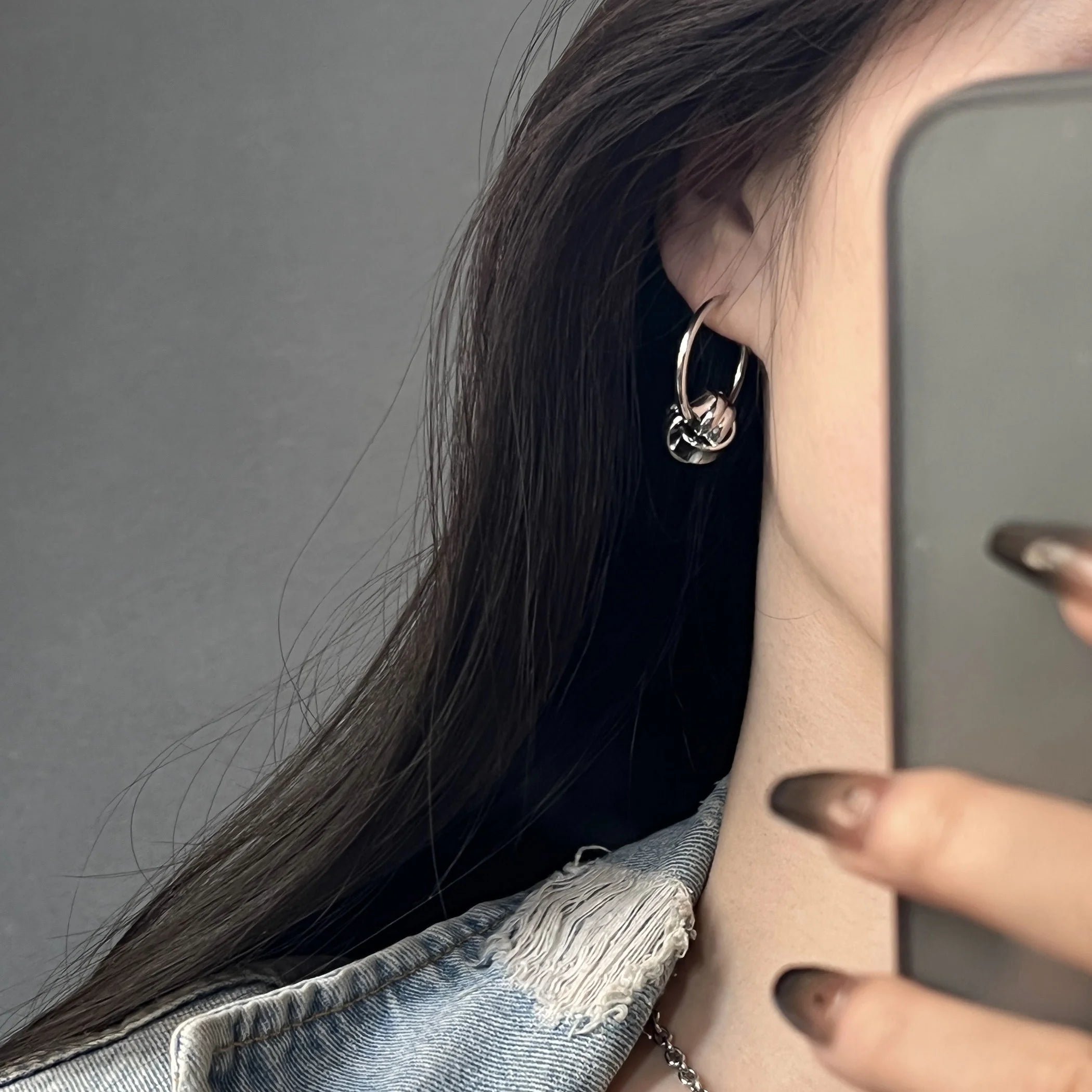 Xitlaly Knotted Hoop Earrings