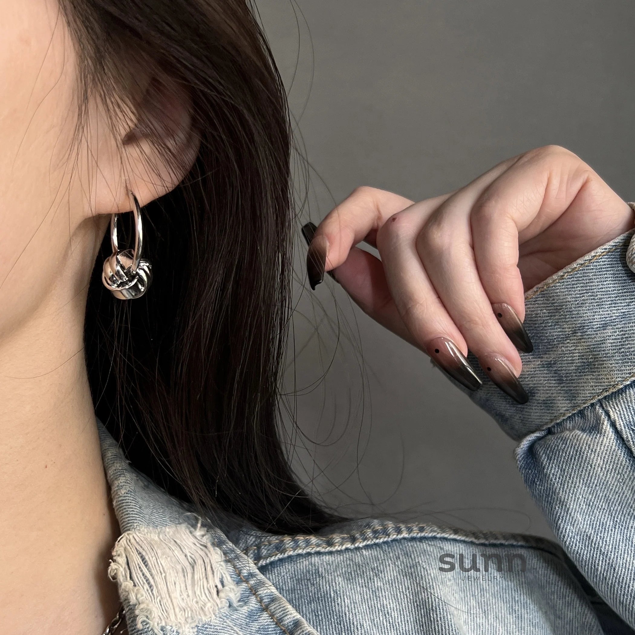 Xitlaly Knotted Hoop Earrings