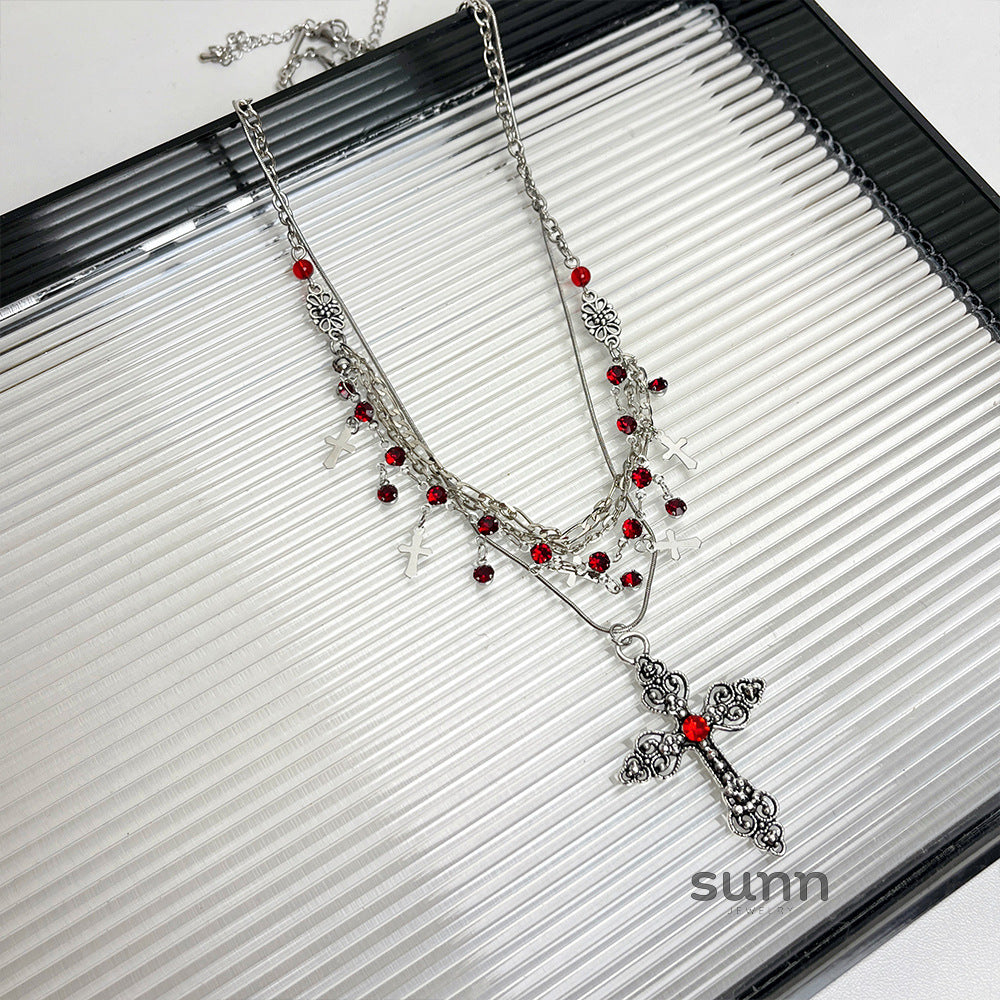 Yadira Dark Cross Choker [08NEJOA6]